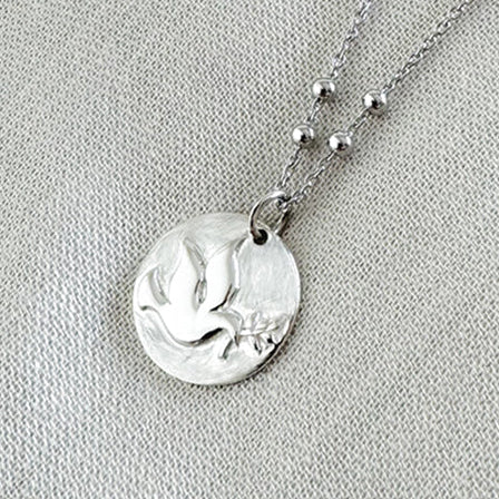 Collar Personalizado Paloma ramo plata cadena bolitas 42cm HOPS regalo para mujeres y adolescentes