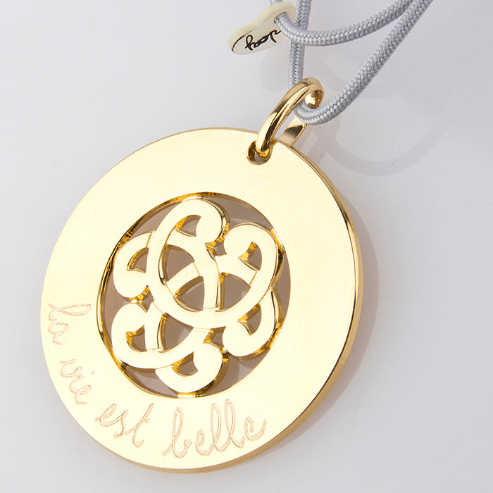 Collar Yasmina Real Pequeña oro cordón gris Personalizado HOPS regalo para mujeres y profesores