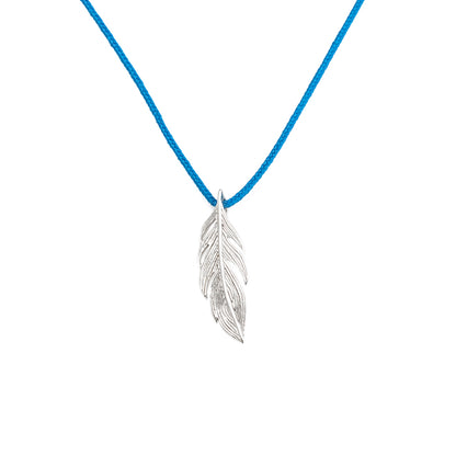 Collar Pluma plata cordón PErsonalizado HOPS regalo para mujeres y adolescentes