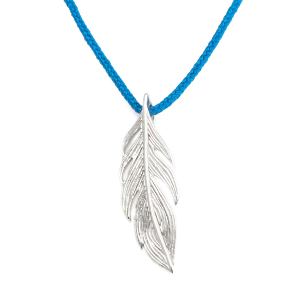 Collar Pluma plata cordón Personalizado HOPS regalo para mujeres y adolescentes