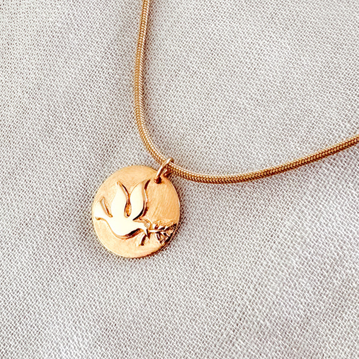 Collar Paloma con ramo oro cordón Personalizado HOPS regalo para mujeres y adolescentes