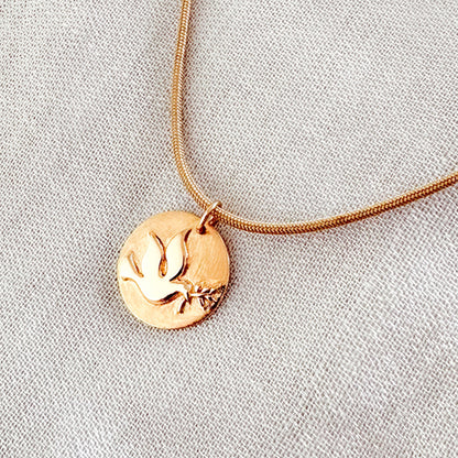 Collar Paloma con ramo oro cordón Personalizado HOPS regalo para mujeres y adolescentes