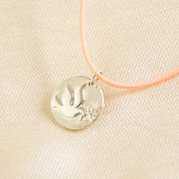 Collar religioso Paloma de la paz con ramo Personalizado HOPS regalo para mujeres y adolescentes