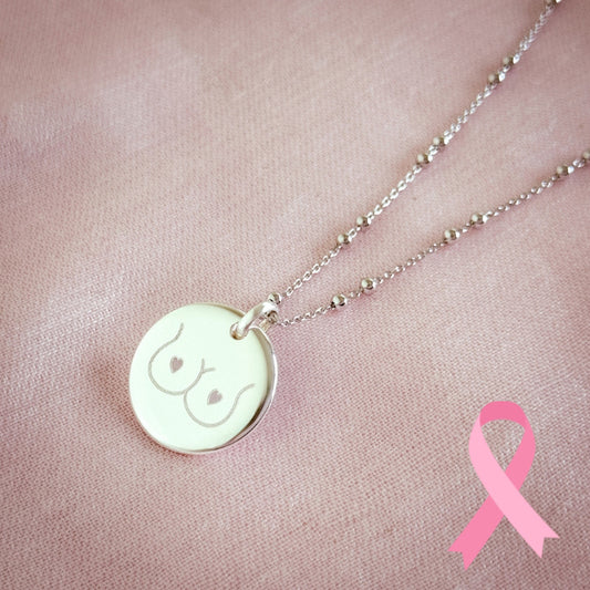 Collar Solidaria Cáncer de Mama Sidonie plata Personalizado HOPS 