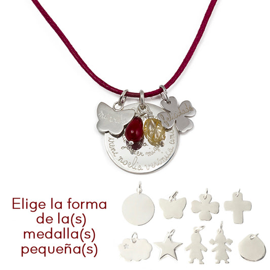 Collar Olympia plata con mariposa y trébol cordón Personalizado HOPS regalo para mamá día de la madre y profesores