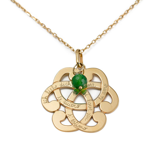 Collar Yasmina con ágata verde oro cadena Personalizado HOPS regalo para mujeres 