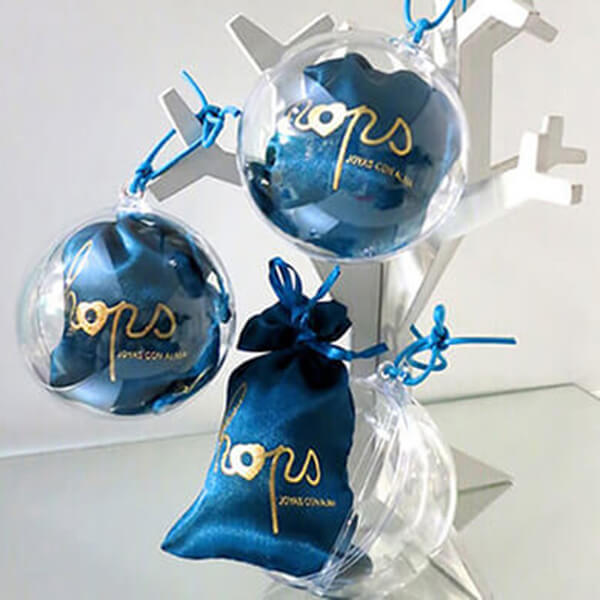 Envoltorio de regalo bola navidad transparente personalizado Hops