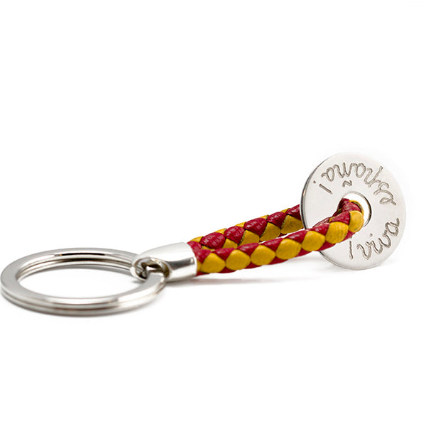 Llavero Diana 2cm con cuero rojo y amarilla regalo para papá Personalizado HOPS