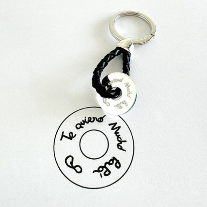 Llavero diana 2cm grabado personalizado reproducción dibujos puño y letra niños