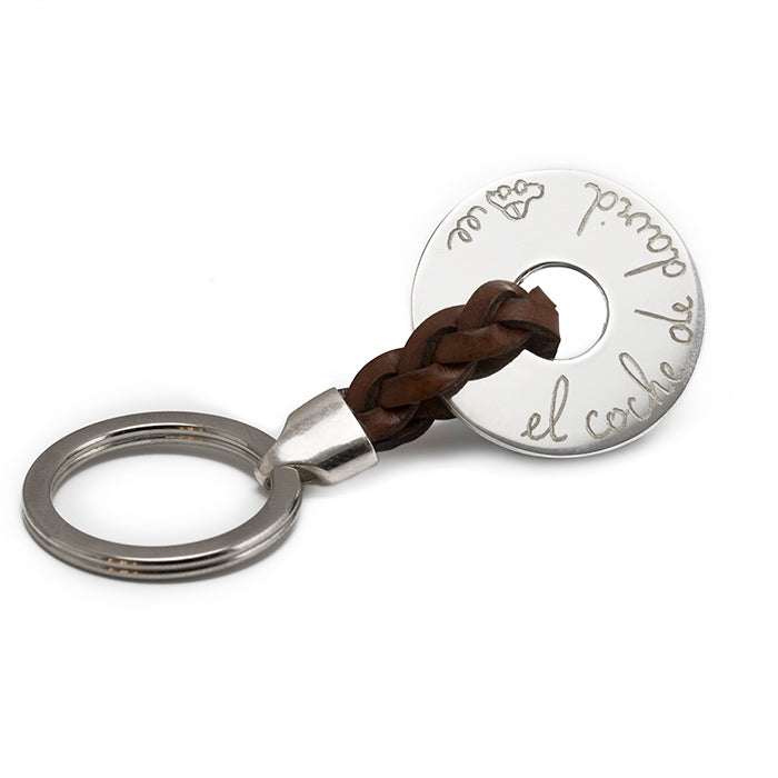 Llavero Diana 3cm cuero trenzado Personalizado HOPS regalo para día del padre