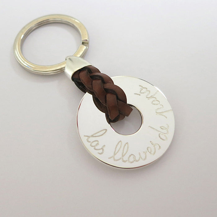 Llavero Diana 3cm cuero trenzado Personalizado HOPS regalo para papá