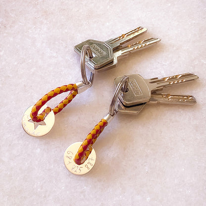Llaveros Diana Estrella y Diana Donut 2cm cuero rojo amarillo Personalizado HOPS regalo para hombre y mujer