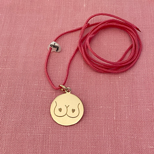Collar Nina Solidaria Cáncer de Mama oro cordón Personalizado HOPS