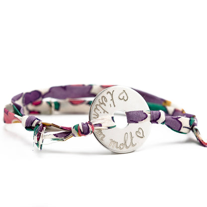 Pulsera Diana 2cm plata con liberty morado Personalizado HOPS regalo para mujeres y adolescentes