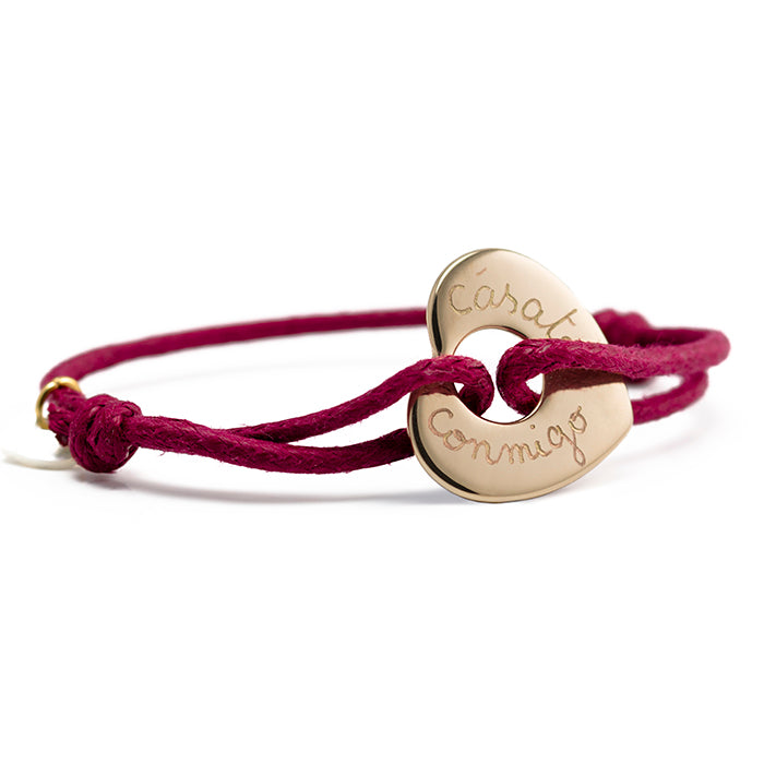 Pulsera Diana Corazón oro cordón Personalizado HOPS regalo para mujeres san valentin