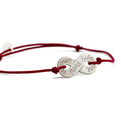 Pulsera Infinito plata Personalizado HOPS regalo para hombres y mujeres san valentin