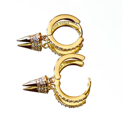 Pendientes Aro Conos Brillantes oro Personalizado HOPS regalo para mujeres adolescentes