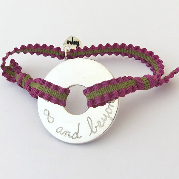 Pulsera Diana 3cm plata goma oleada Personalizada HOPS