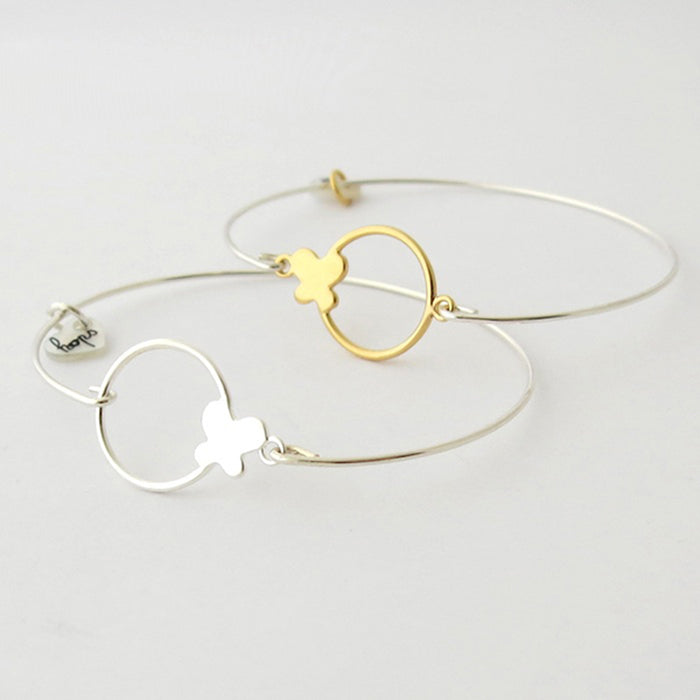 Pulsera Hilo plata Felicia oro y plata Personalizado HOPS regalo para niñas y adolescentes