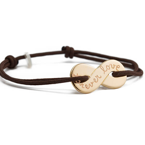 Pulsera Infinito oro cordón Personalizada HOPS