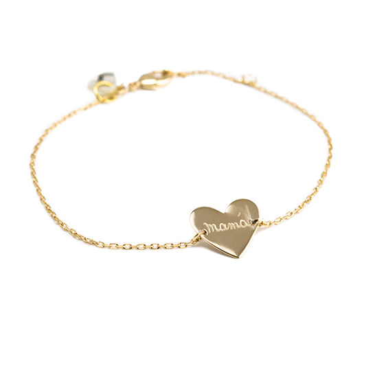 Pulsera Mini Corazón cadena oro Personalizado HOPS regalo para mamá san valentin día de la madre