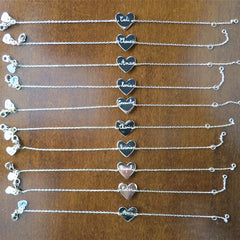 Pulsera Mini Corazón cadena plata Personalizada HOPS
