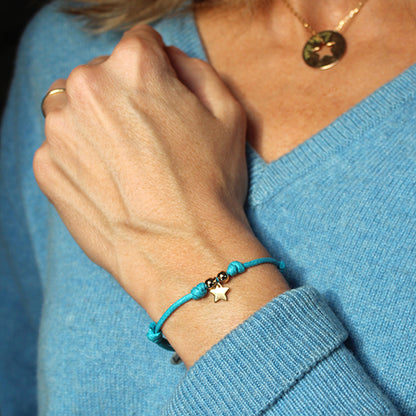 Pulsera Mini Estrella oro cordón 2mm Personalizado HOPS regalo para mujeres y adolescentes