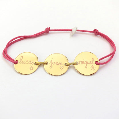 Pulsera Mini Hector oro 3 medallas Personalizado HOPS regalo para mamá día de la madre