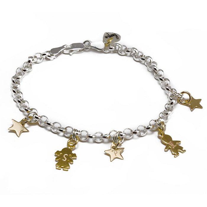 Pulsera Mini Charms oro Personalizado HOPS regalo para mamá día de la madre