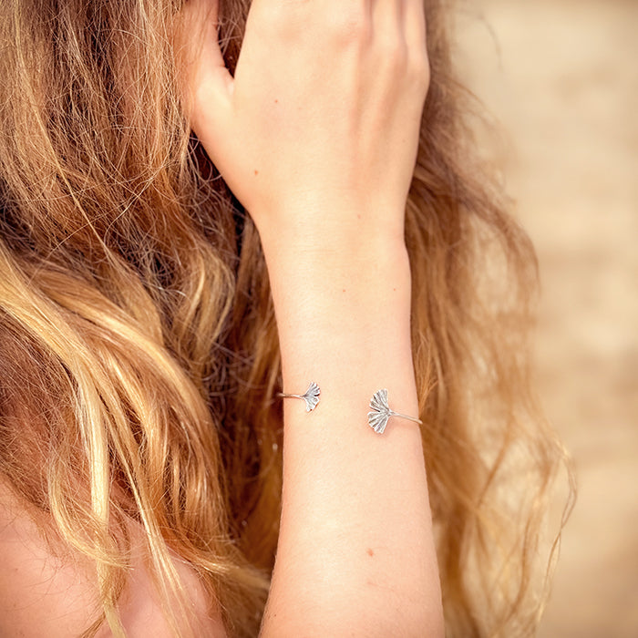Pulsera Aro Ginkgo plata Personalizado HOPS regalo para mujeres y adolescentes