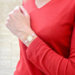 pulsera Charco oro cuarzo rosa Personalizado HOPS
