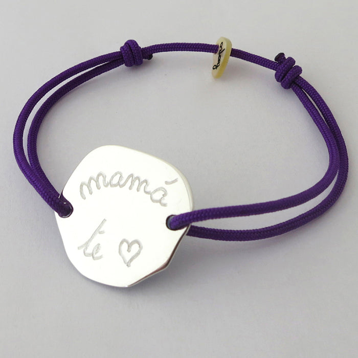 Pulsera Chaco plata cordón 2mm Personalizado HOPS regalo para mamá día de la madre 