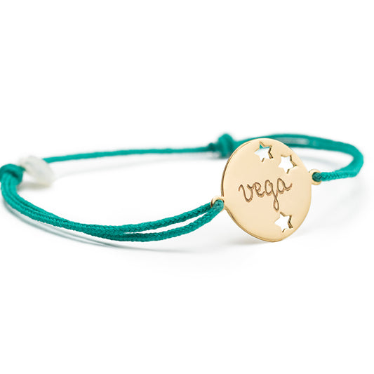 Pulsera Estrellitas oro cordón Personalizado HOPS regalo para niñas
