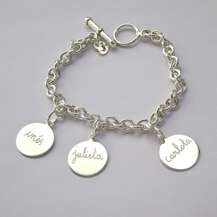 Pulsera Maille Charms cierre-T plata Personalizado HOPS regalo para mamá día de la madre san valentín