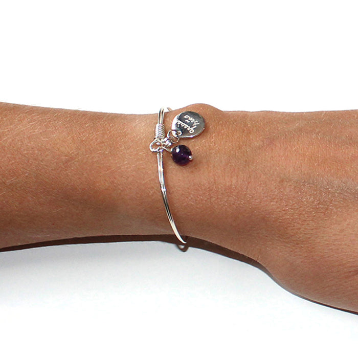 Pulsera Muelle medalla Gota plata con amatista Personalizado HOPS regalo para mujeres y profes