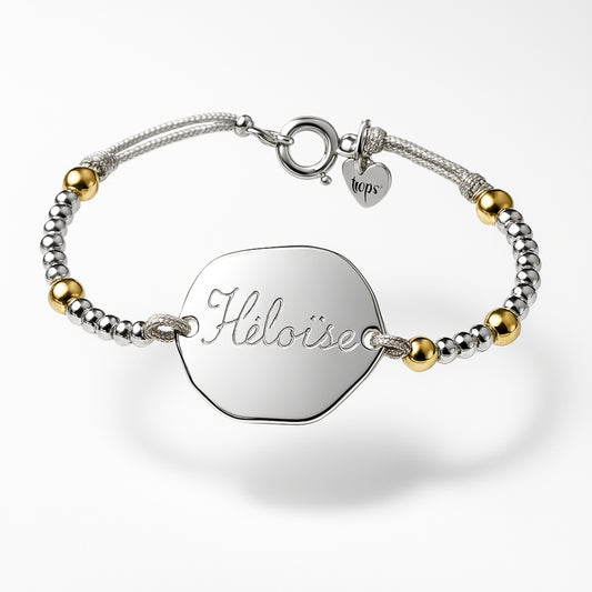 Pulsera Personalizado Burbujas Charco plata HOPS regalo para mujeres y adolescentes