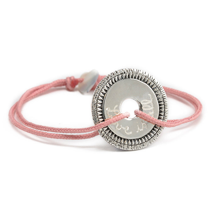 Pulsera Diana Sol plata cordón 1mm rosa Personalizado HOPS regalo para niñas y adolescentes