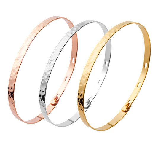 Pulsera Personalizado Aro Martillado oro rosa, plata, oro amarillo HOPS regalo para mujeres san valentin