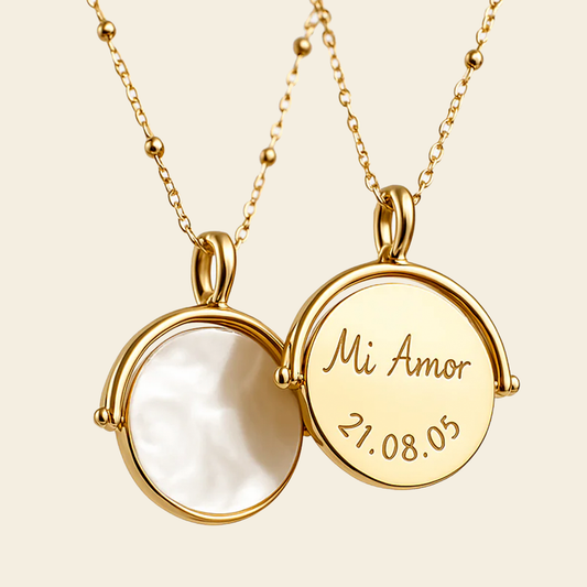 Collar giratorio personalizable Madre Perla y Oro 18 k