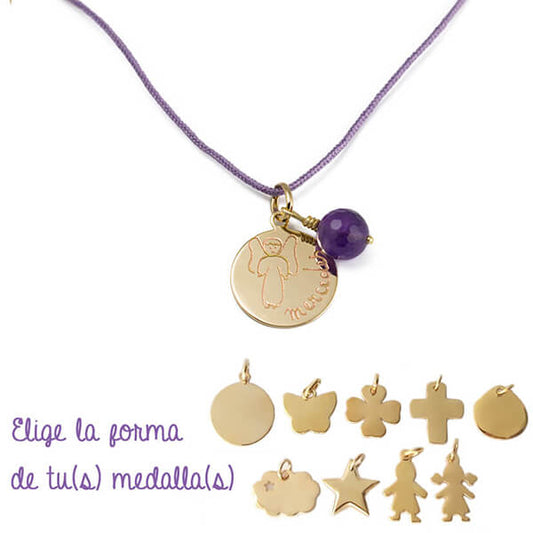 Collar Nina y mas medallas cordón  regalo para niñas comunión Personalizado HOPS