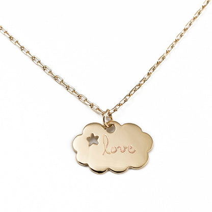 Collar Nube oro cadena PErsonalizado HOPS regalo para mujeres y adolescentes