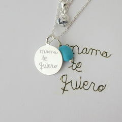 Collar Nina plata cadena grabado Personalizado HOPS