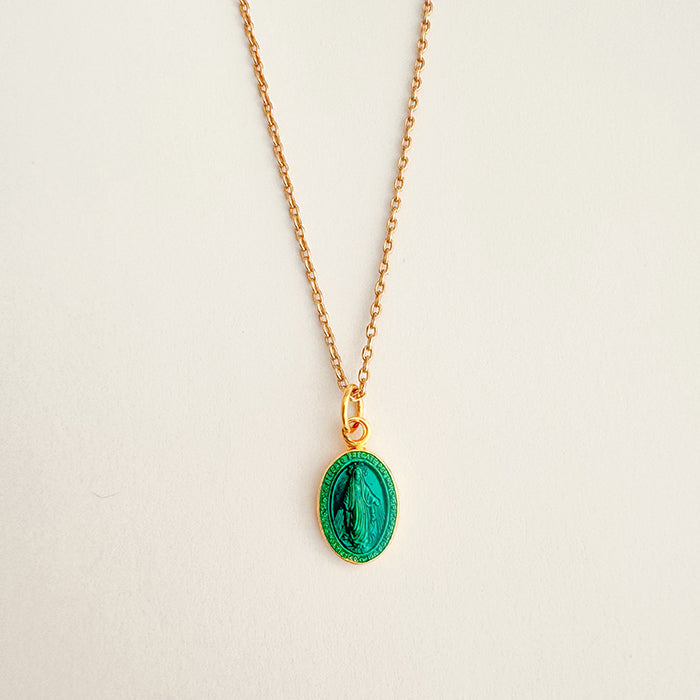 Collar Virgen Milagrosa oro con cadena 42cm Personalizada HOPS regalo para mujeres comunión