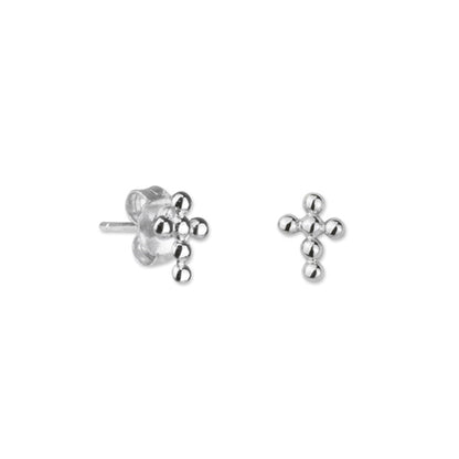 Pendientes Cruz bolitas plata HOPS regalo para mujeres y adolescentes