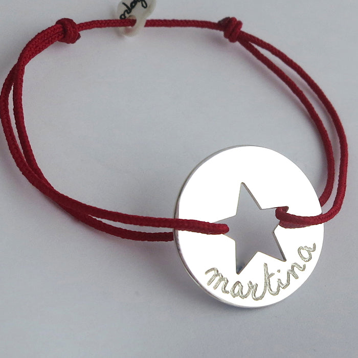 Pulsera Diana Estrella plata cordón Personalizado HOPS regalo para niñas y adolescentes