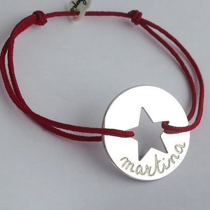 Pulsera Diana Estrella plata cordón Personalizado HOPS regalo para niñas y adolescentes