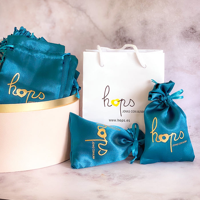 Envoltorio de regalo gratis bolsa satén HOPS