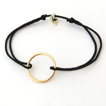 Pulsera Anillo oro cordón 1mm negro Personalizado HOPS regalo para adolescentes