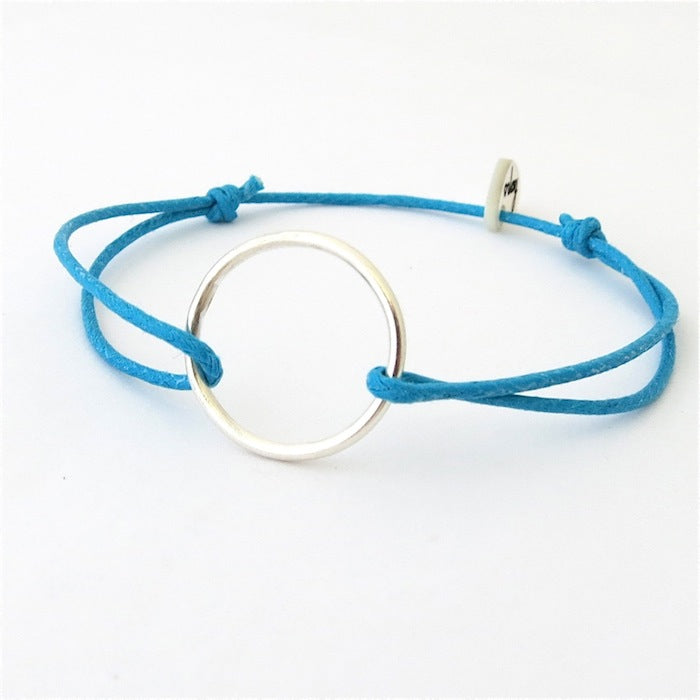 Pulsera Anillo plata cordón 1mm turquesa Personalizado HOPS regalo para niñas y adolescentes