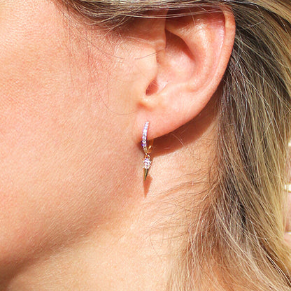 Pendientes Aro Conos Brillantes oro Personalizado HOPS regalo para mujeres adolescentes